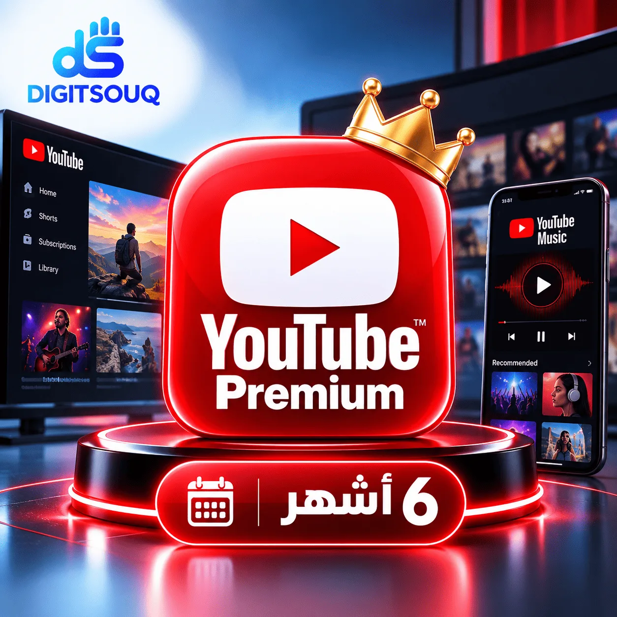 يوتيوب بريميوم 6 أشهر | YouTube Premium